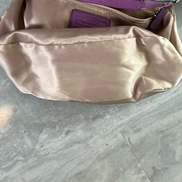 Coach Kristin satchel shoulder/Crossbody bag color block Pearl Violet/ purple - Picture 15 of 17